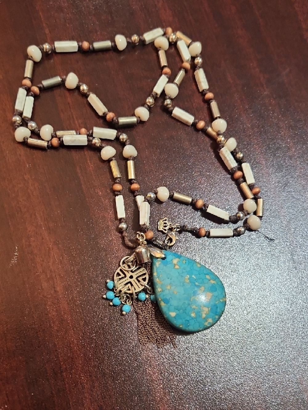Turquoise and Bronze Boho Necklaces & Bracelet Lot - Picture 5 of 10